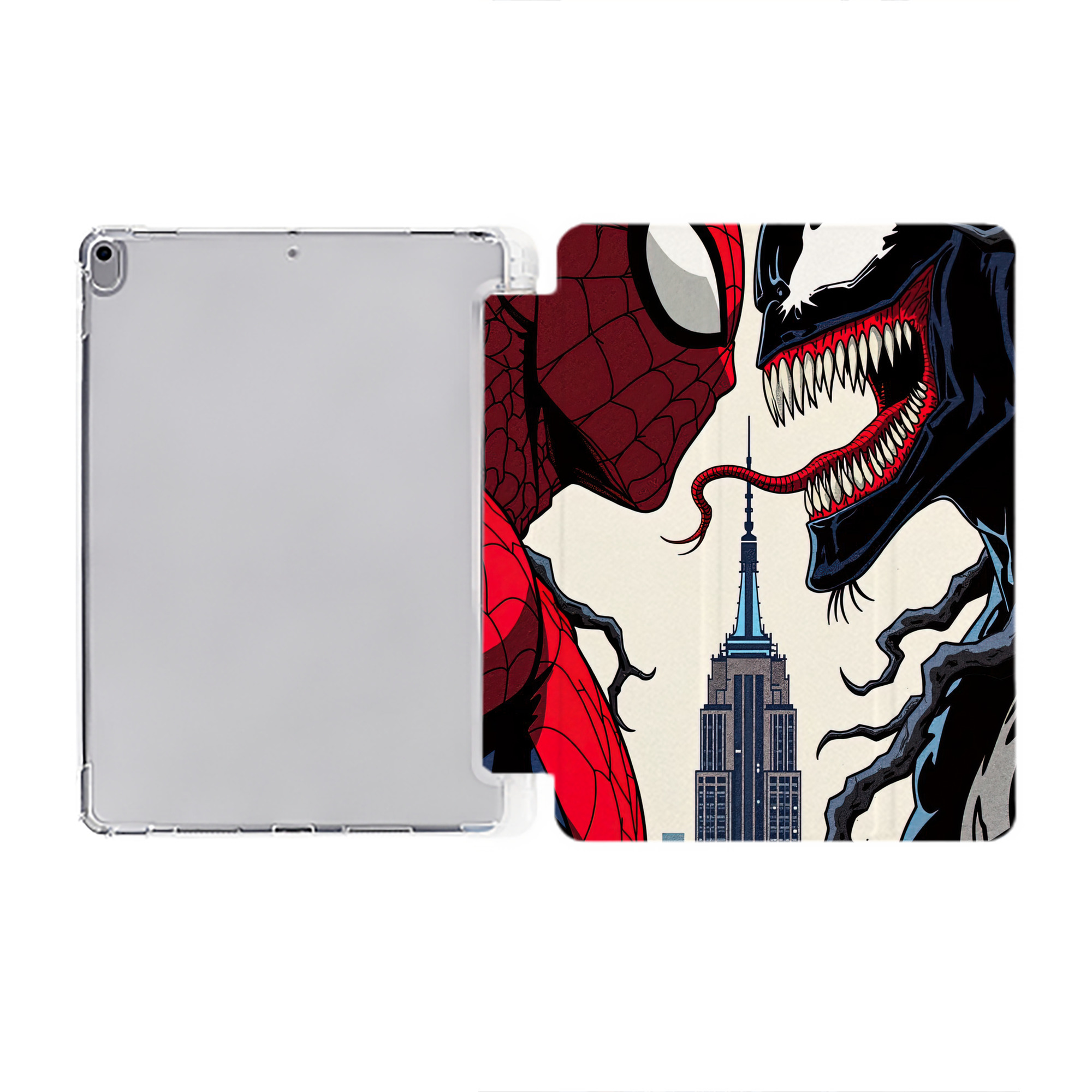 （画像用） Spider Man スパイダーマン IPad ケース ペン収納付き 三つ折りスタンド PUレザー×シリコン 対応機種9.5/10.5/10.9インチ
